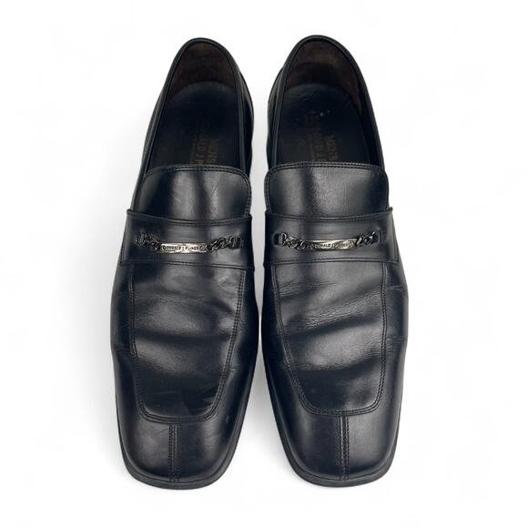Donald Pliner Black Leather Men\'s Loafers Sz 12 Dress Shoes Dino Horsebit Office main image 7